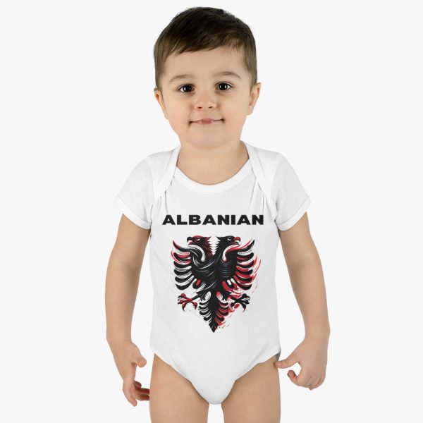 Albanian Eagle Infant Baby Rib Bodysuit - Image 3