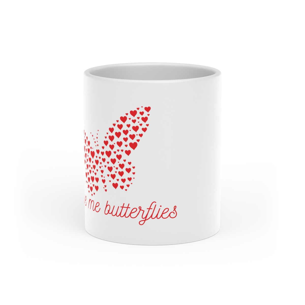 Valentine’s Day Heart-Shaped Mug for lovers, You Give Me Butterflies
