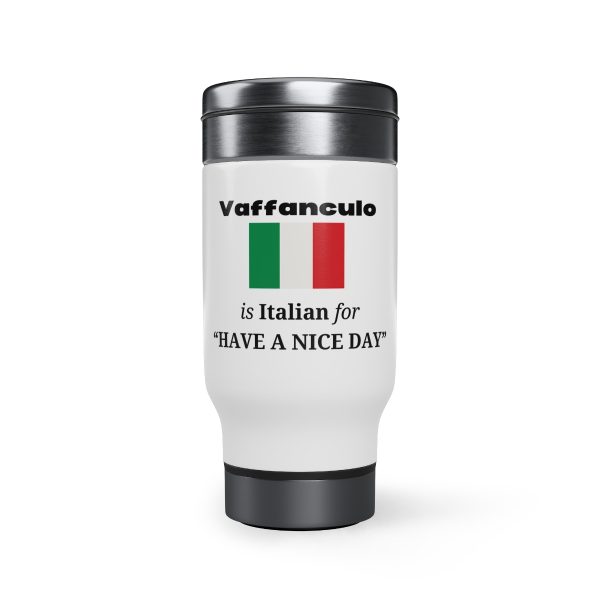 Funny Italian Stainless Steel Travel Mug with Handle, 14oz