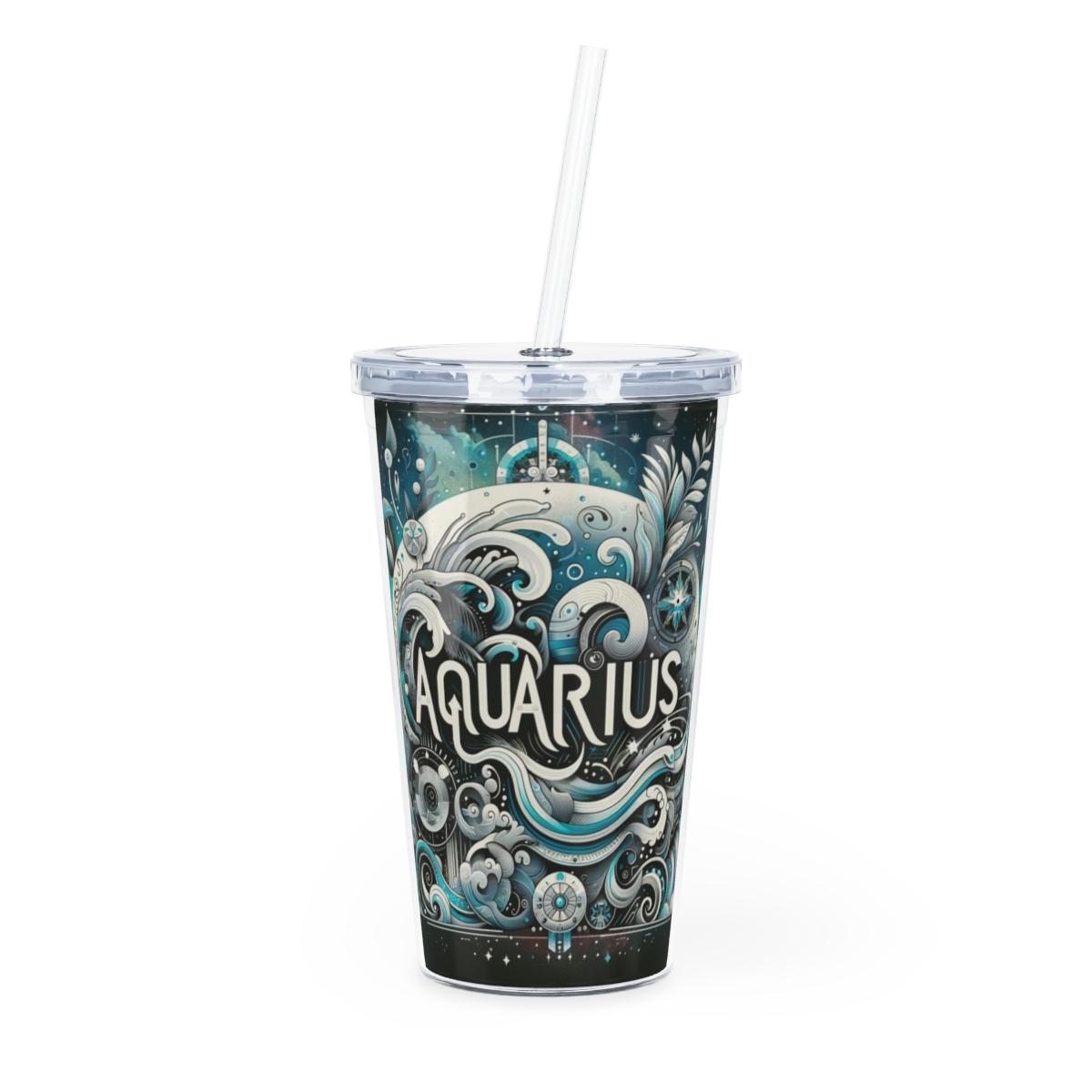 Zodiac Tumbler with Straw 20oz Plastic Astrology Tumbler