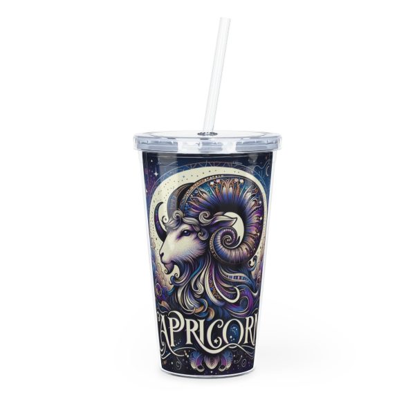 Zodiac Tumbler with Straw 20oz Plastic Astrology Tumbler - Image 4