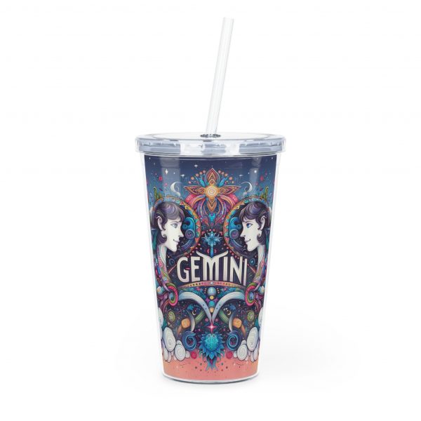 Zodiac Tumbler with Straw 20oz Plastic Astrology Tumbler - Image 13