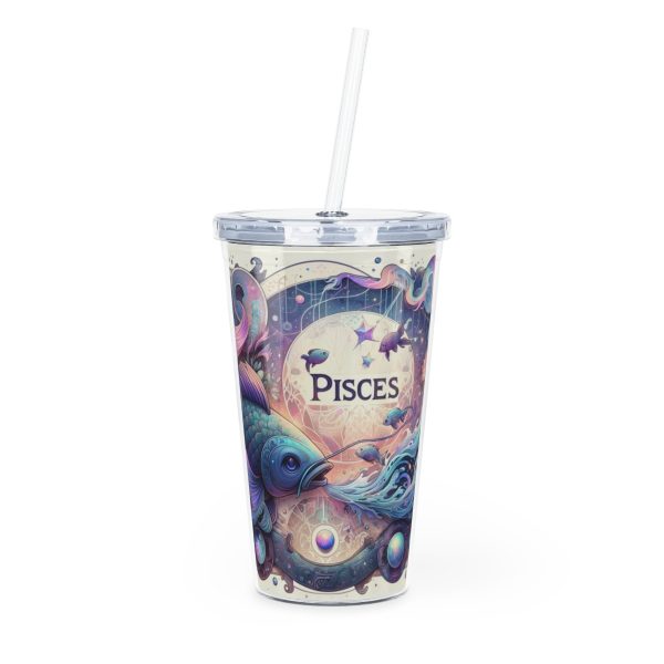 Zodiac Tumbler with Straw 20oz Plastic Astrology Tumbler - Image 10