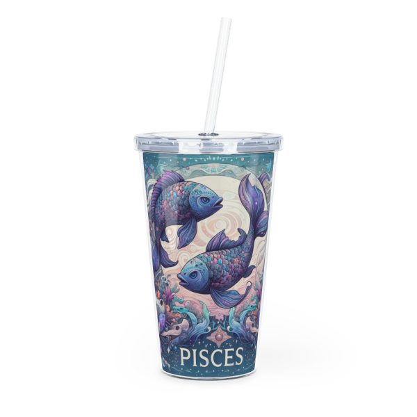 Zodiac Tumbler with Straw 20oz Plastic Astrology Tumbler - Image 12