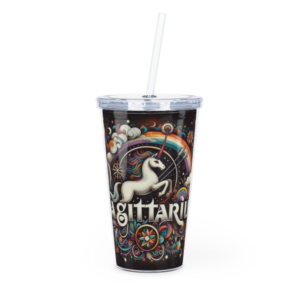 Zodiac Tumbler with Straw 20oz Plastic Astrology Tumbler - Image 3