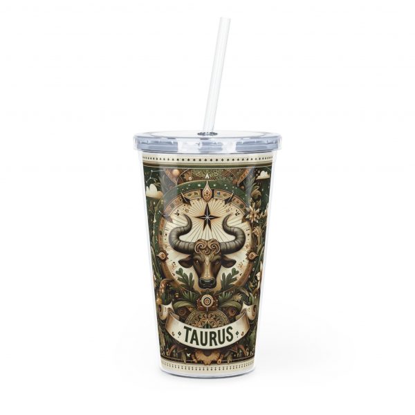 Zodiac Tumbler with Straw 20oz Plastic Astrology Tumbler