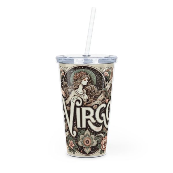 Zodiac Tumbler with Straw 20oz Plastic Astrology Tumbler - Image 11