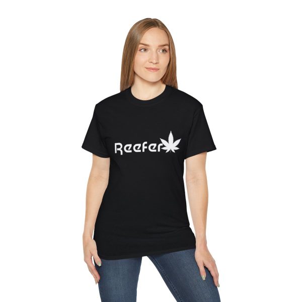 Reefer Revival - Classic Unisex Cotton Tee with Iconic Leaf Design - Image 5