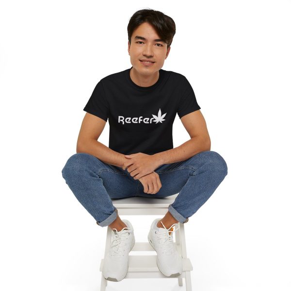 Reefer Revival - Classic Unisex Cotton Tee with Iconic Leaf Design - Image 9